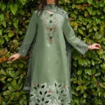 Chic Lawn Suit: Embroidered Front...