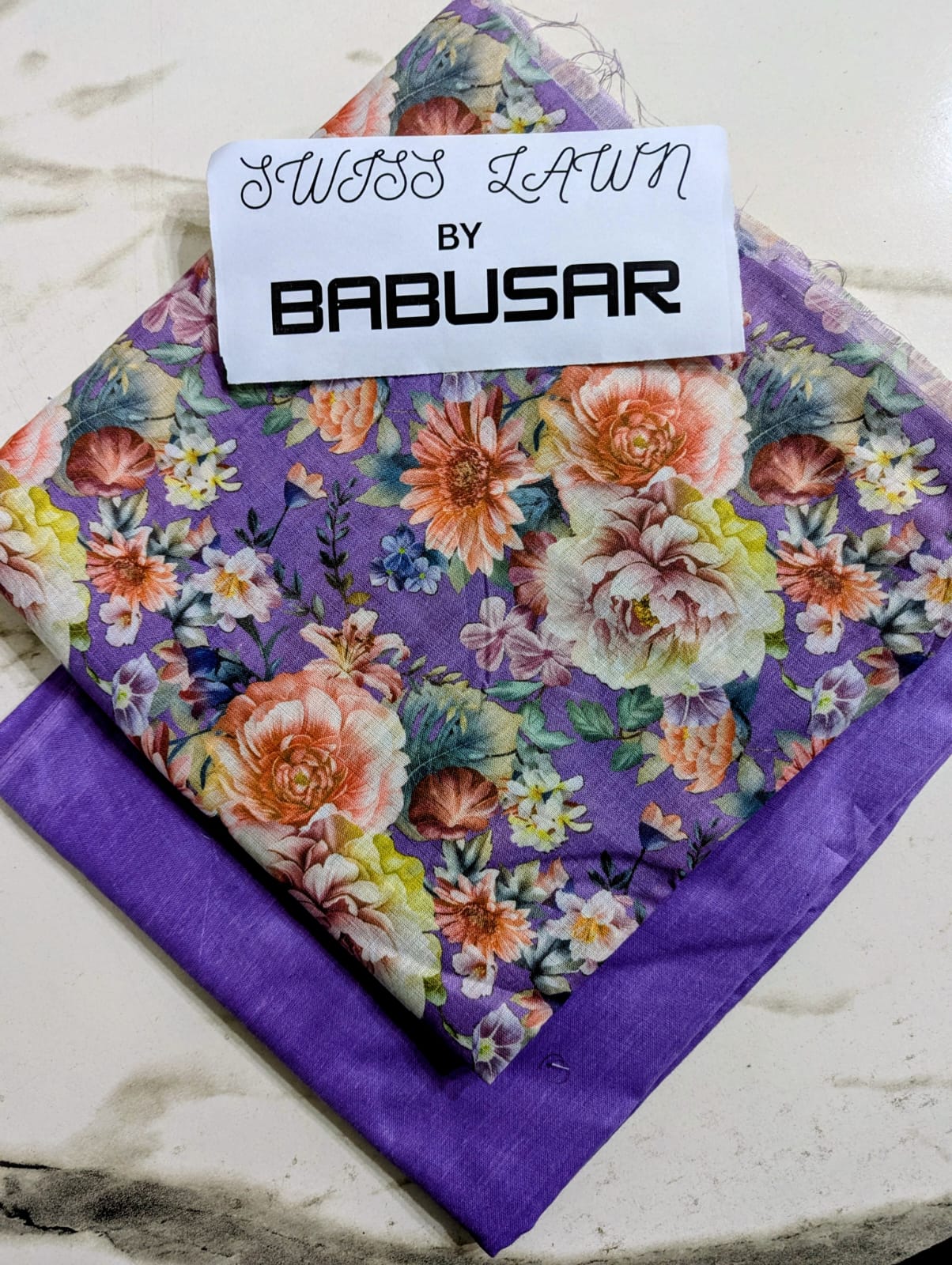 Swiss Lawn 2-Piece Suit by Babusar 2026 | Digital Printed Shirt - Image 9