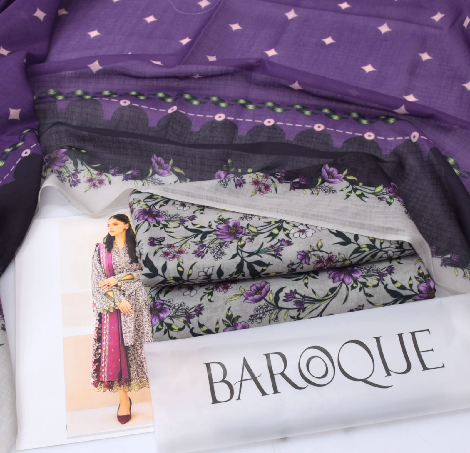 New Swiss Lawn 3-Piece Suit 2026 | Digital Printed with Taana Dora Dupatta - Image 2