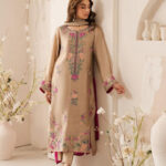 Desert Rose" | Hand-Embellished Silk-Lawn...