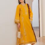 "Desert Dahlia" | Hand-Embellished Silk-Lawn...